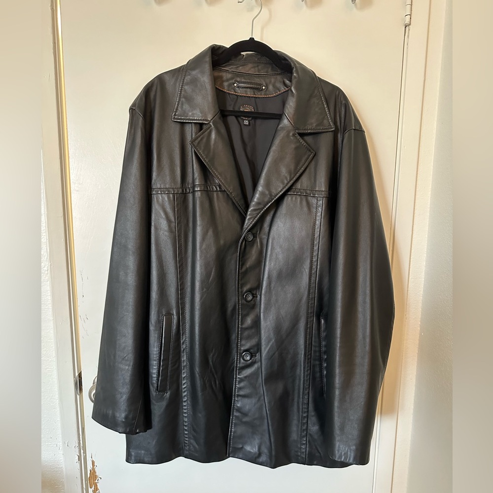 Men’s Wilson’s Leather Blazer Suit Jacket XXL Black